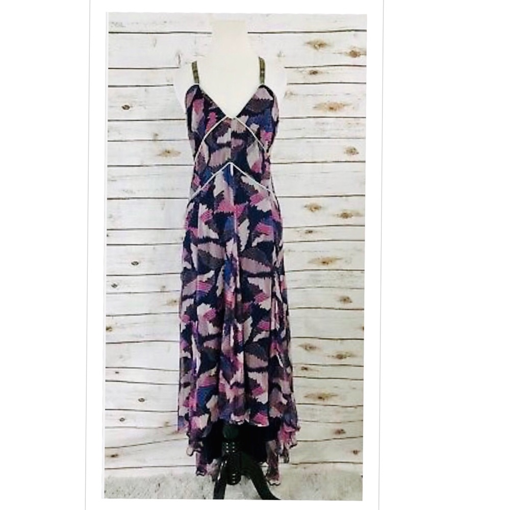Diesel Silk Fregius Vestito High Low Maxi Dress